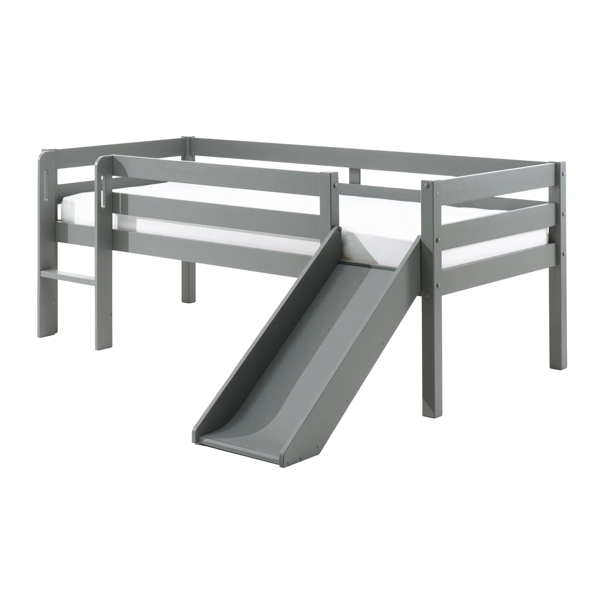 Vipack Pino Halfhoogslaper met Glijbaan 90 x 200 cm - Grijs