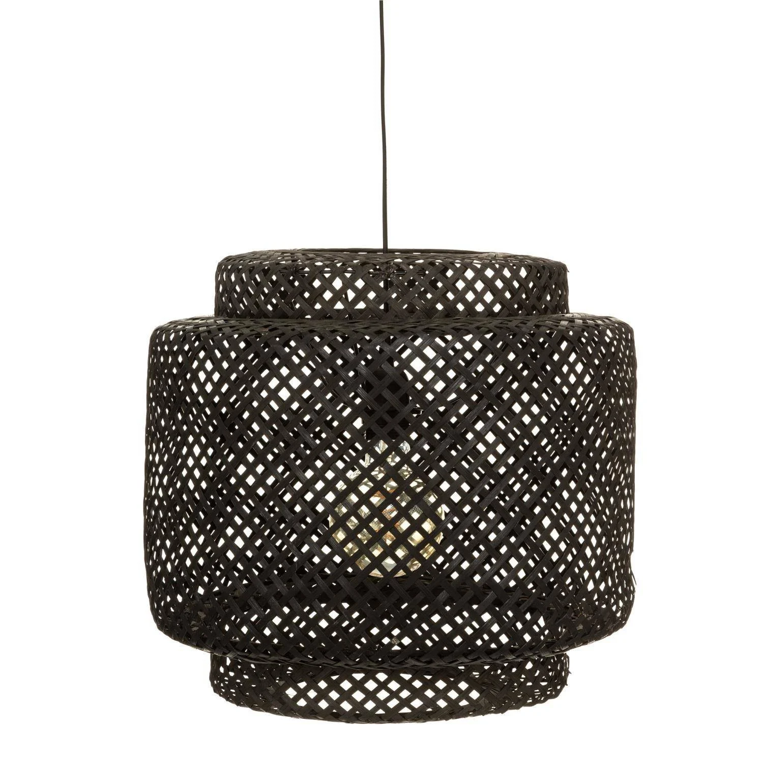Lampa wisząca LIBY z ażurowym kloszem z bambusa, Ø 40 cm