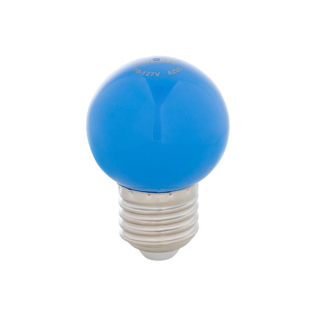 LÂMPADA LED BOLINHA AZUL 1W E27 127V TASCHIBRA
