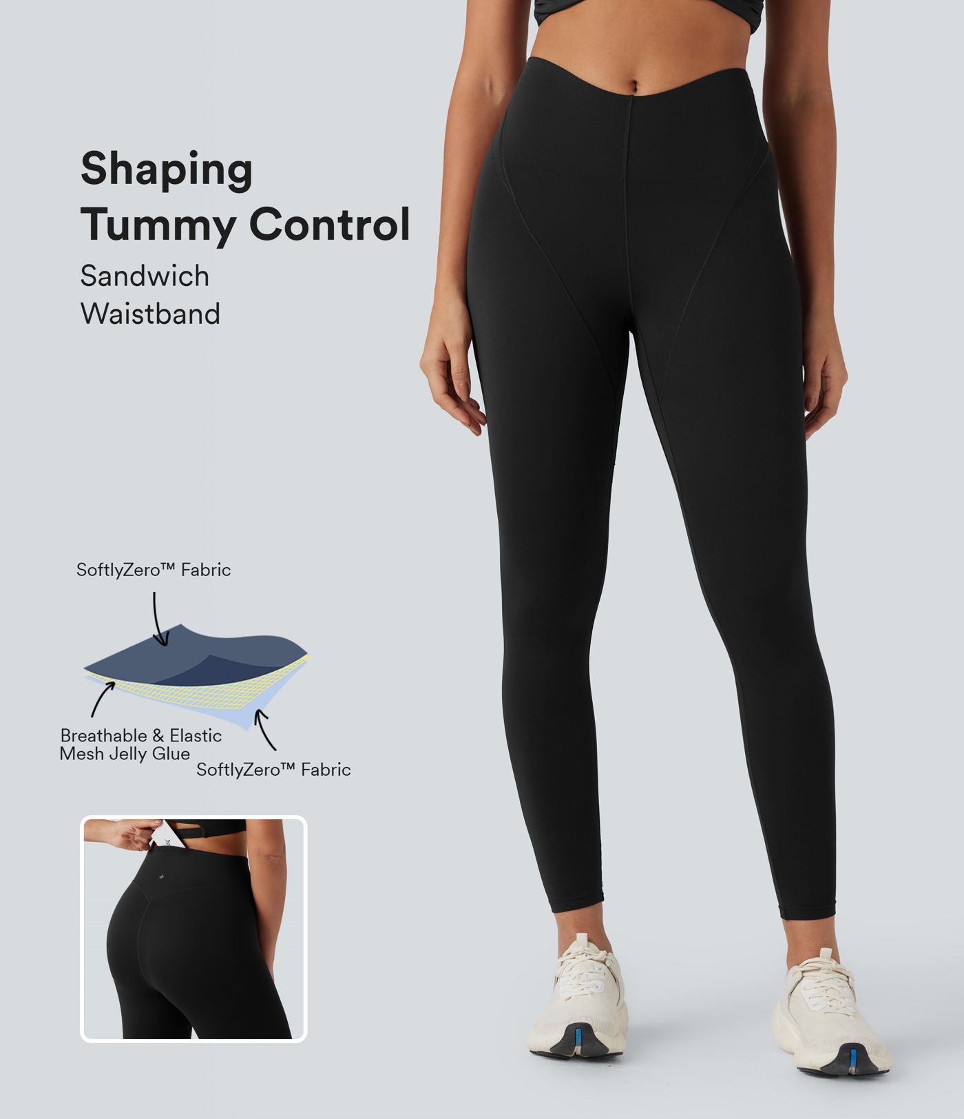 Legging yoga SoftlyZero™ gainant taille haute avec poche - UPF50