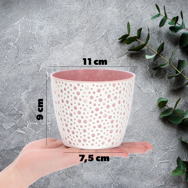 Doniczka Osłonka Okrągła Na Kwiaty Różowa 11cm