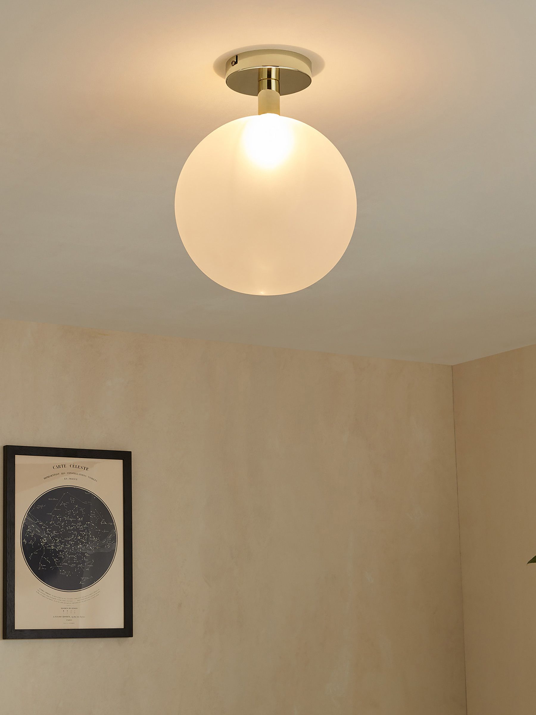 Boll Flush Ceiling Light in White