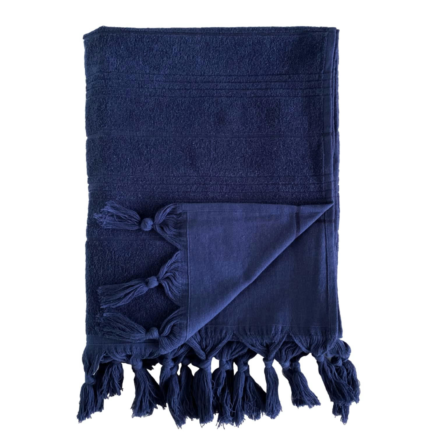 ÉPONGE BOUCLETTE - Serviette "Hammam" éponge Navy 90x160 330g/m²