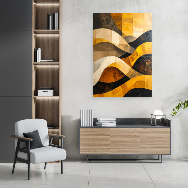 Obraz do salonu sypialni biura loftu, Abstrakcja linie kształty 20x30