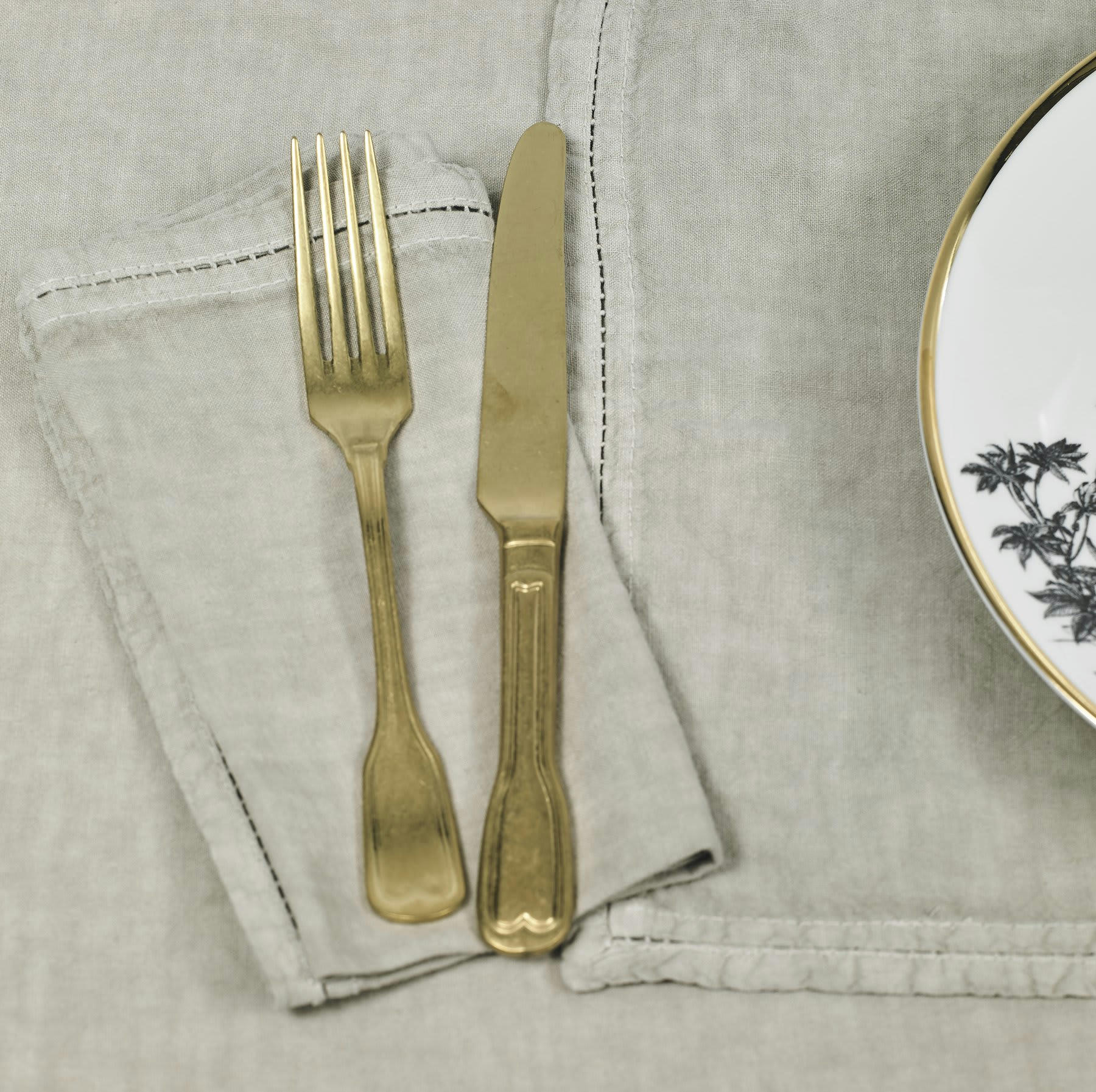 BASES DE LA TABLE - Serviette de table  Lin pur lavé  Beige  45x45