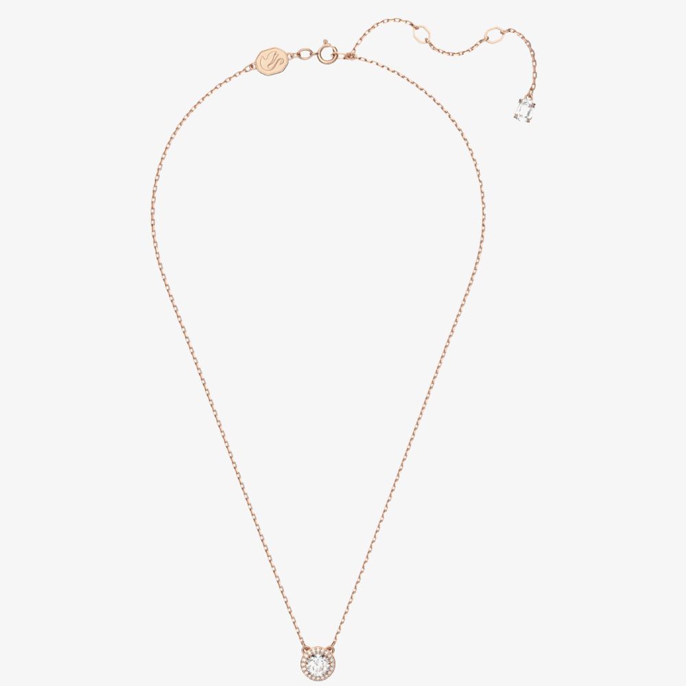 Swarovski Ladies Constella Rose Gold-Plated Halo Necklace 5636272