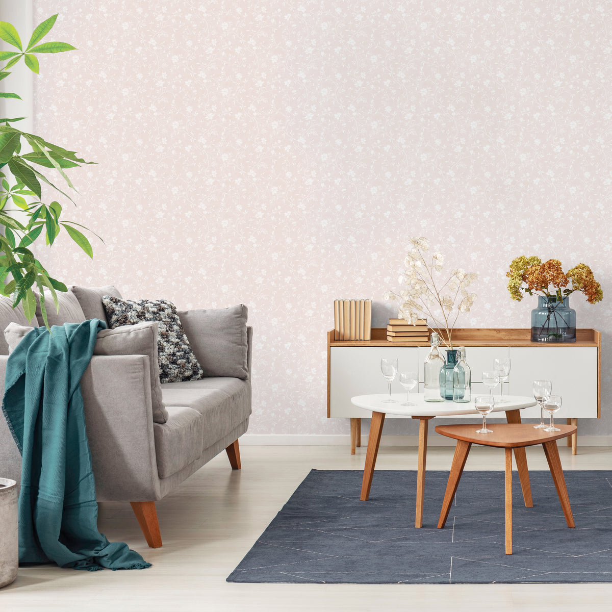Sanders & Sanders behang bloemetjes poederroze en wit - 53 cm x 10 m - 640196