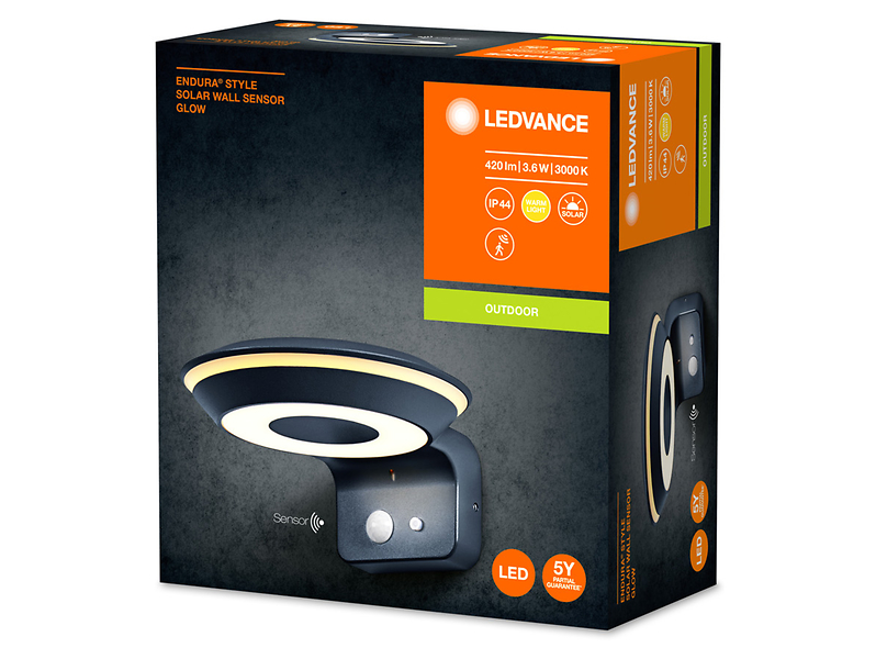 Kinkiet zewnętrzny Endura Style LED 17,7 cm z czujnikiem dnia i nocy czarny