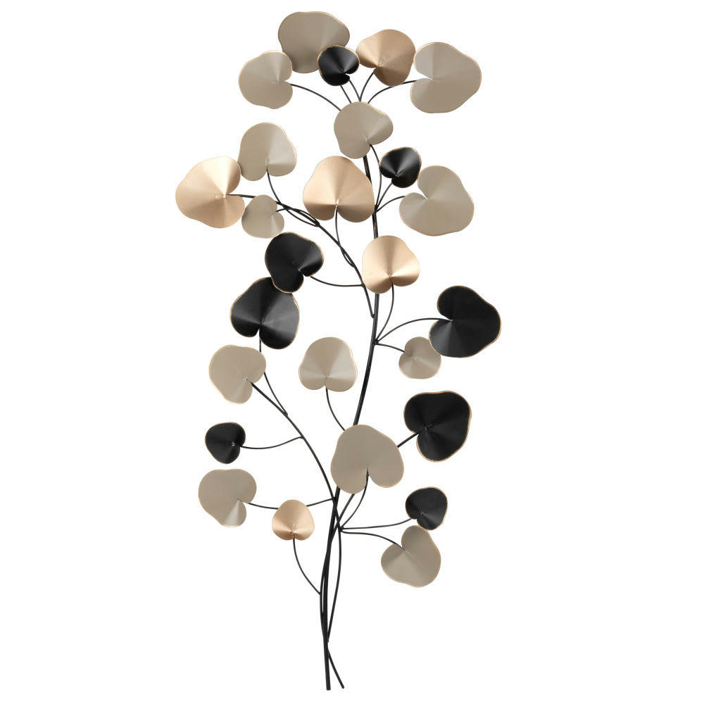 EUCALY - Déco murale branchage en métal tricolore 40x94