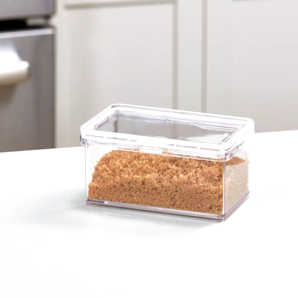 The Home Edit by iDESIGN Clear Stackable Small Canister with Air Tight Lid, 0.47-L
