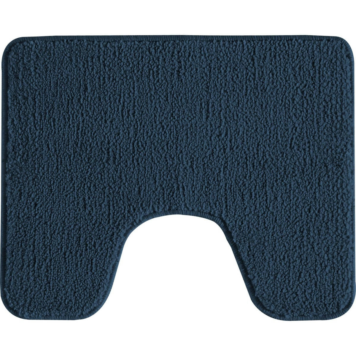 POLYNESIE - Tapis de toilette en polyester uni marine 50x40cm