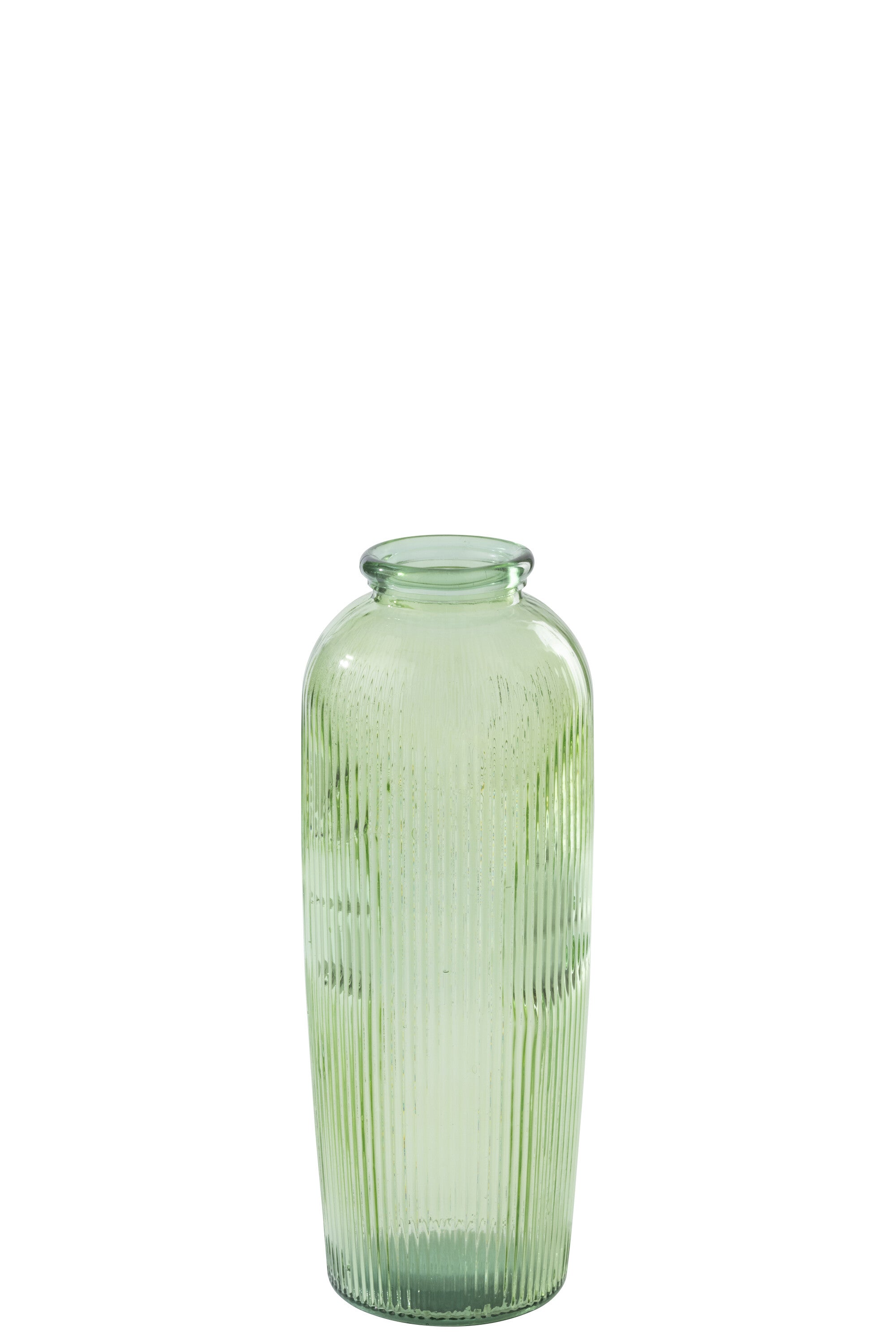 J-Line vaas Gestreept - glas - lichtgroen