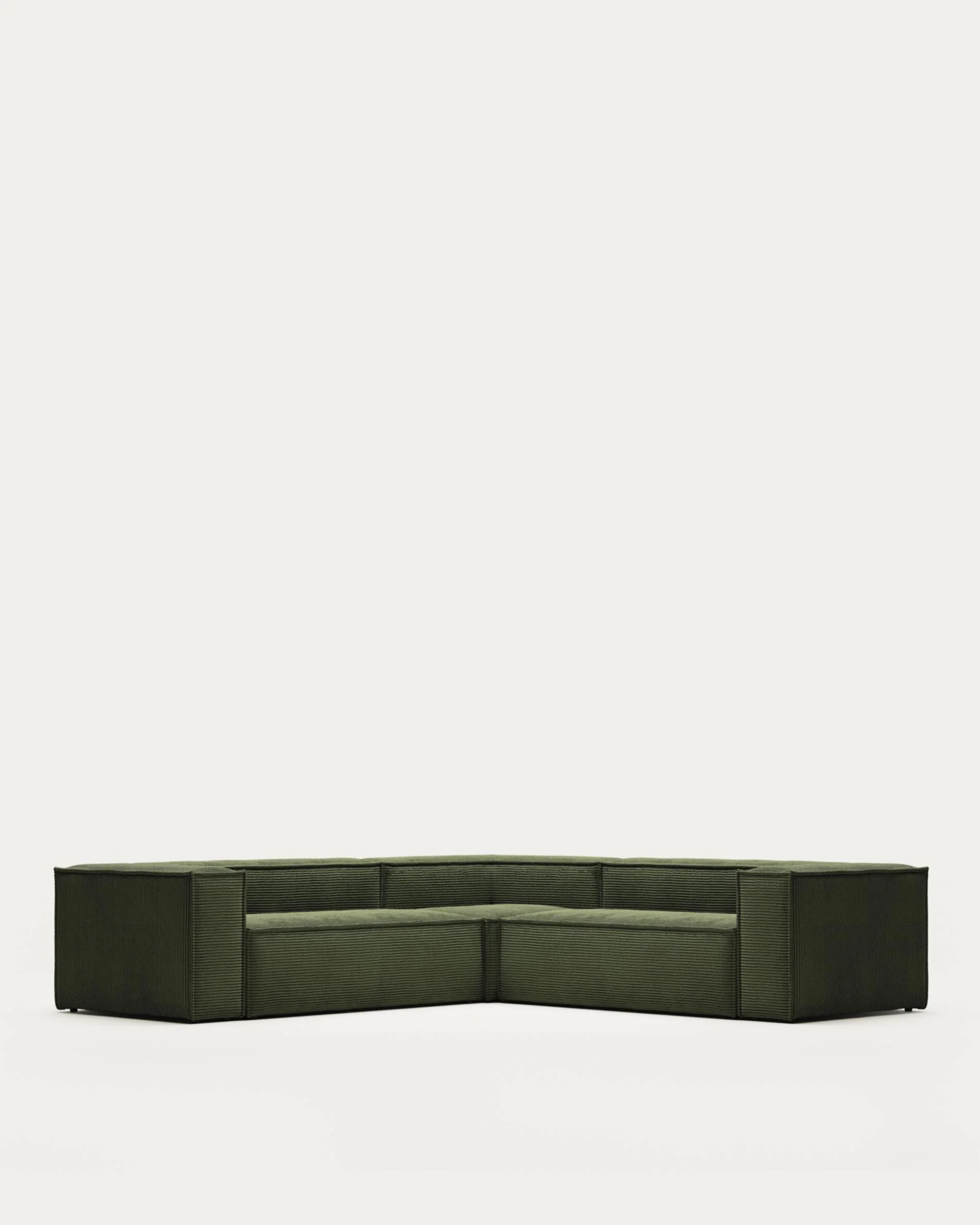 Blok green thick corduroy 4-seater corner sofa 290 x 290cm FSC Mix Credit