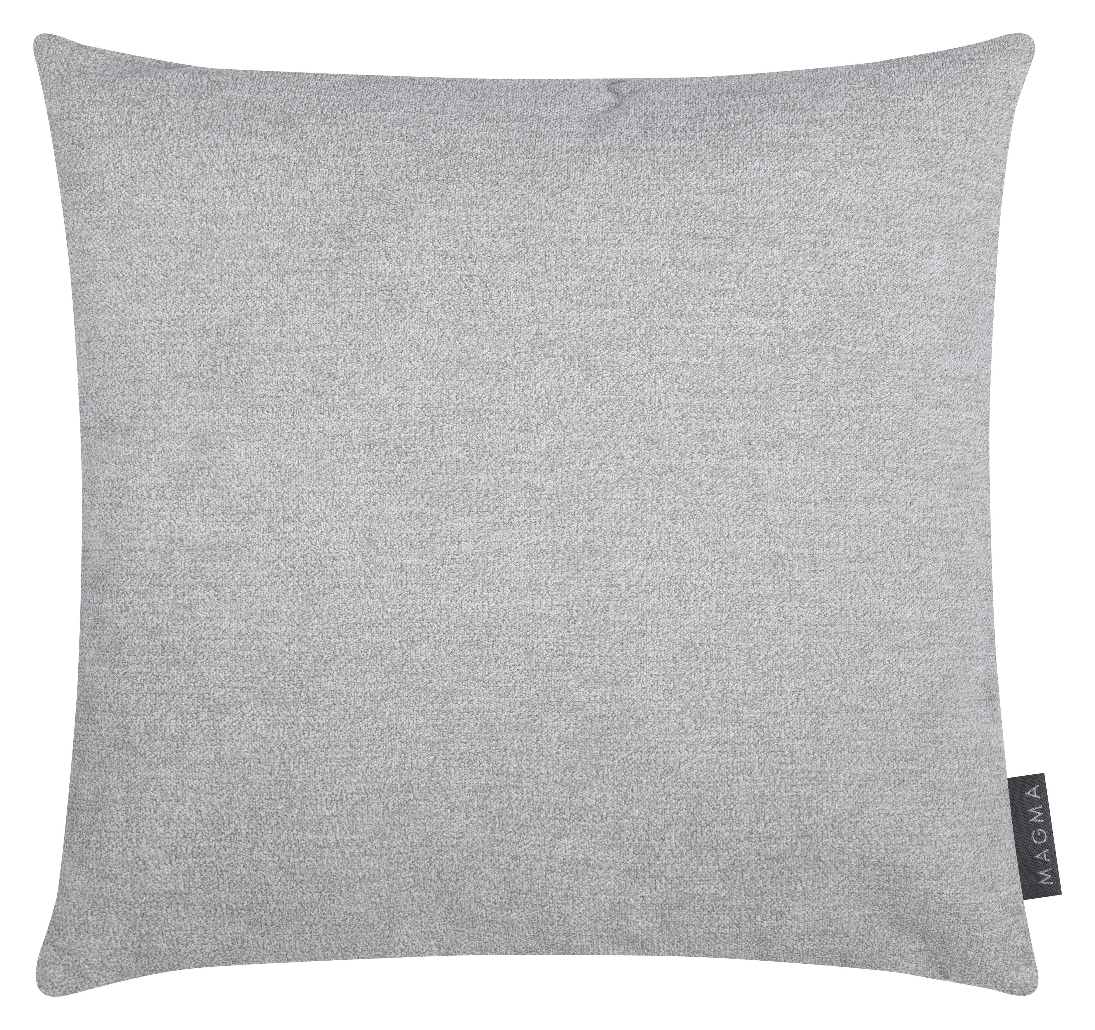 ALFA - Housses de coussin velours chiné gris clair 40x40 - Lot de 2