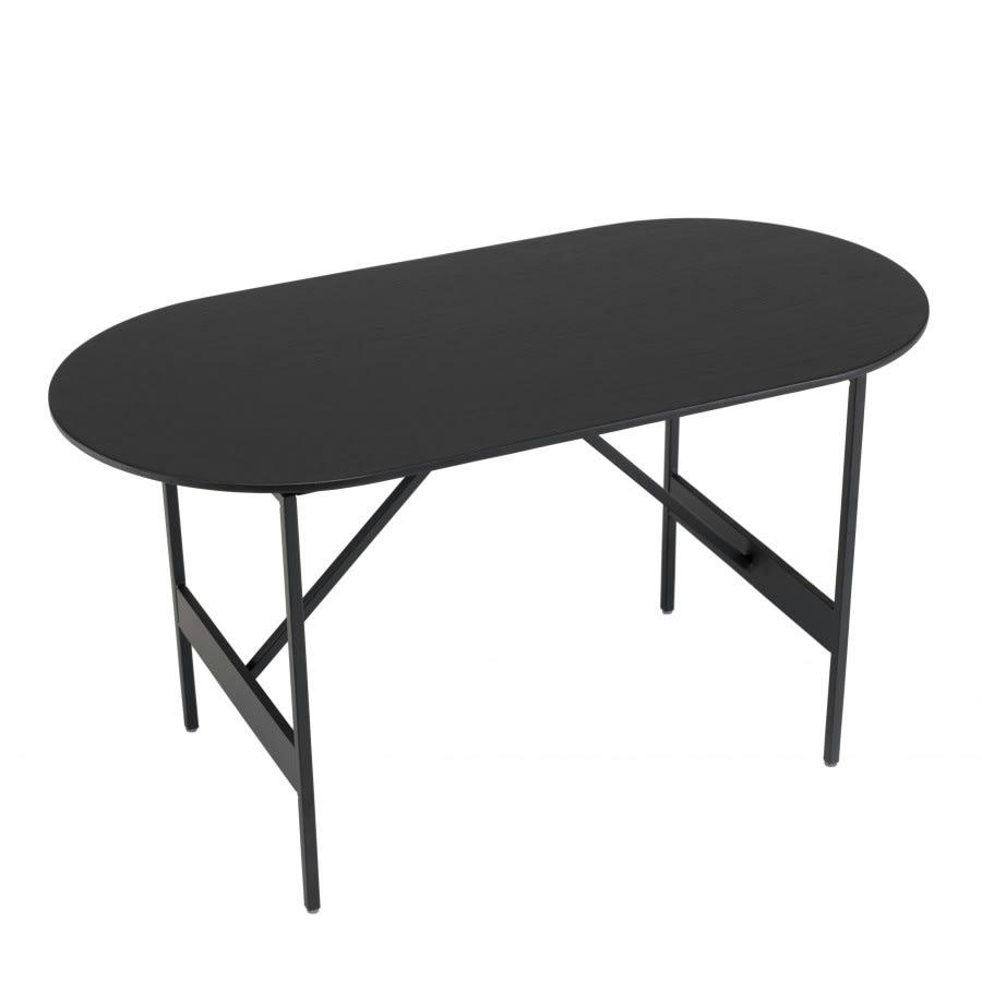 DALY - Table basse ovale noire 70x35cm piètement métal