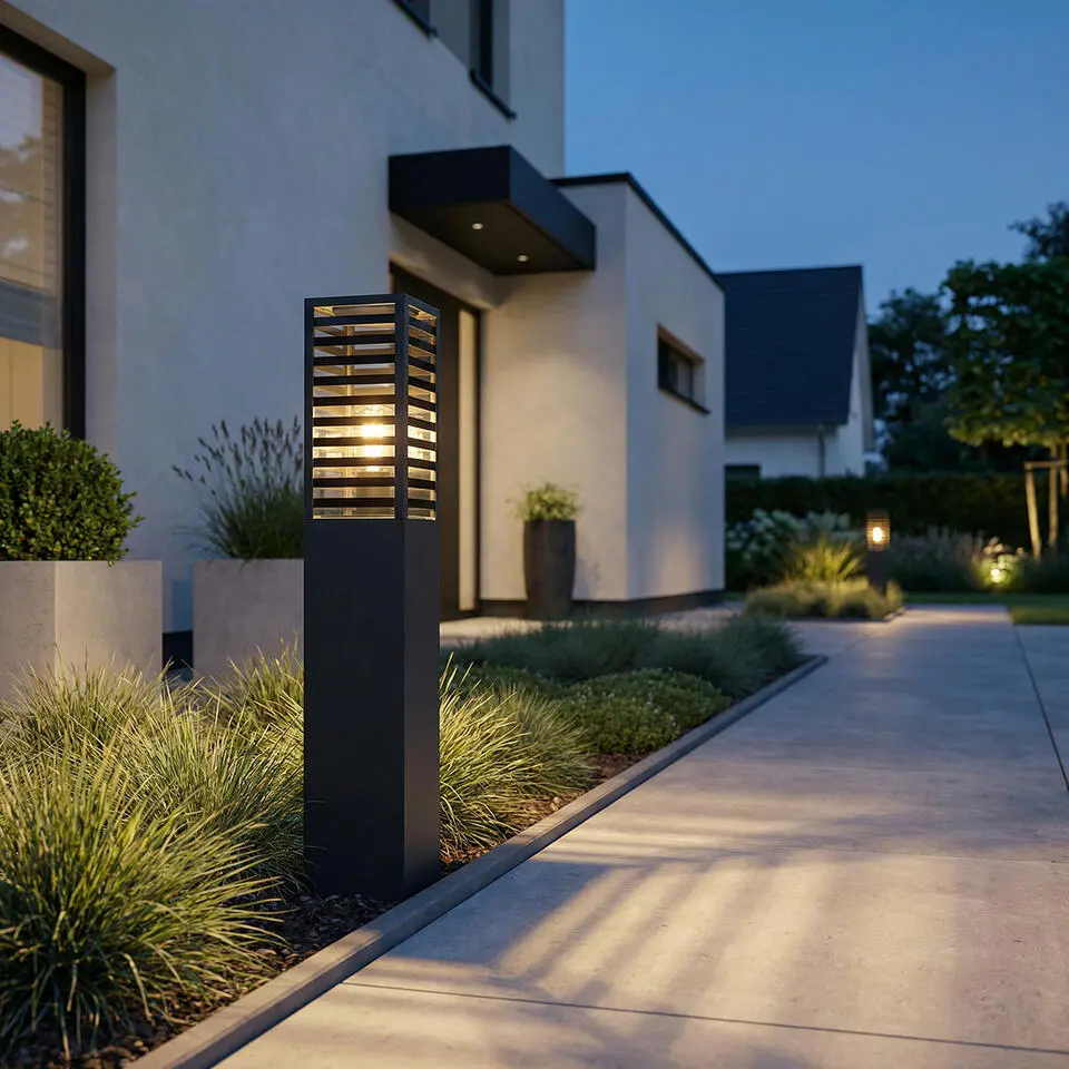 Qazqa sokkellamp reims zwart e27