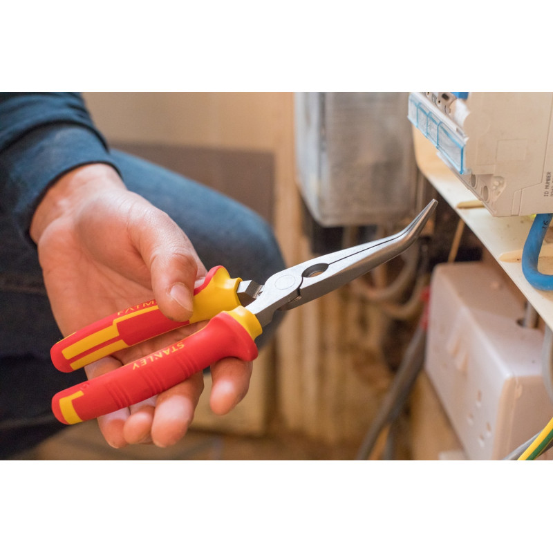 Pince bec long coudée VDE 200 mm STANLEY