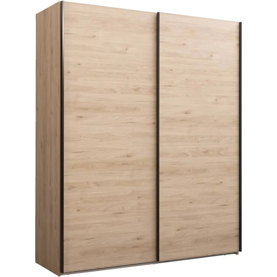 Schuifdeurkast Bergamo - eikenkleur - 221x178,5x66,6 cm
