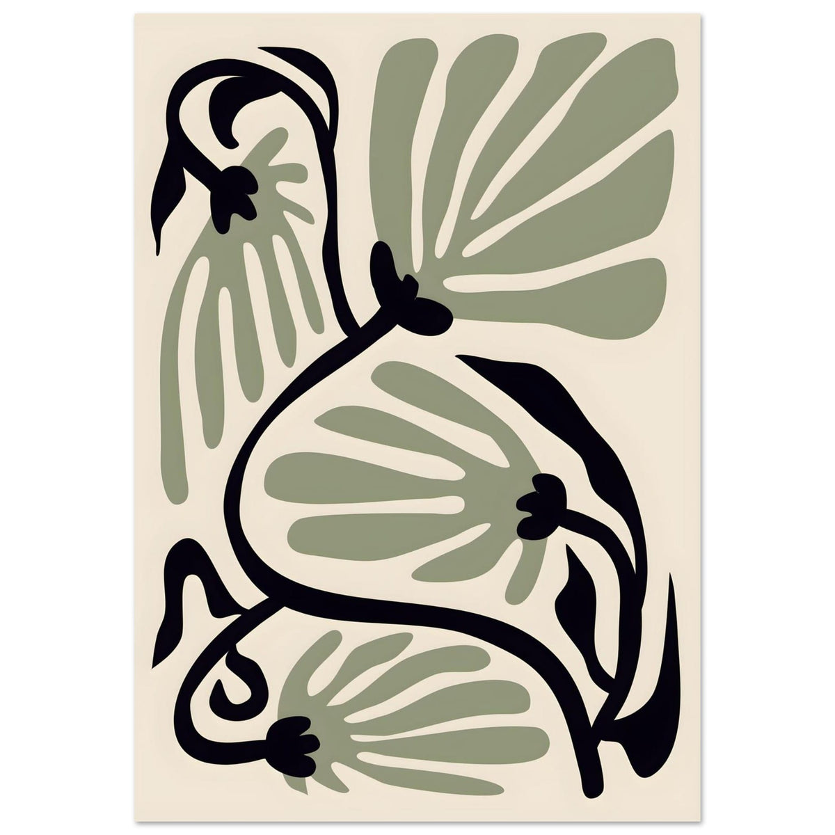 Artfulprints Poster Matisse – Ode to a green flower  - 70x100 cm - Groen