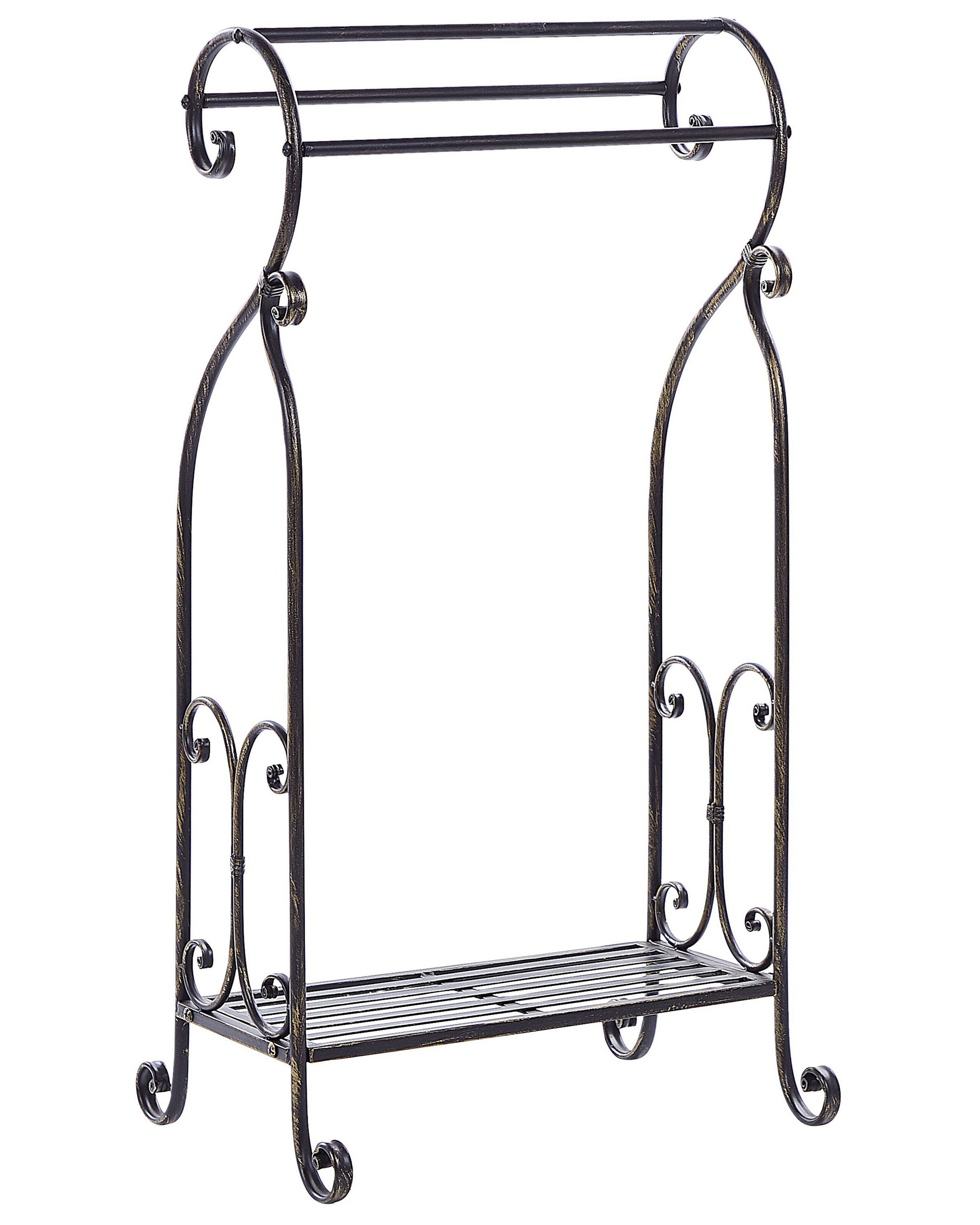 Stojak na ręczniki metalowy 49 x 91 cm czarny