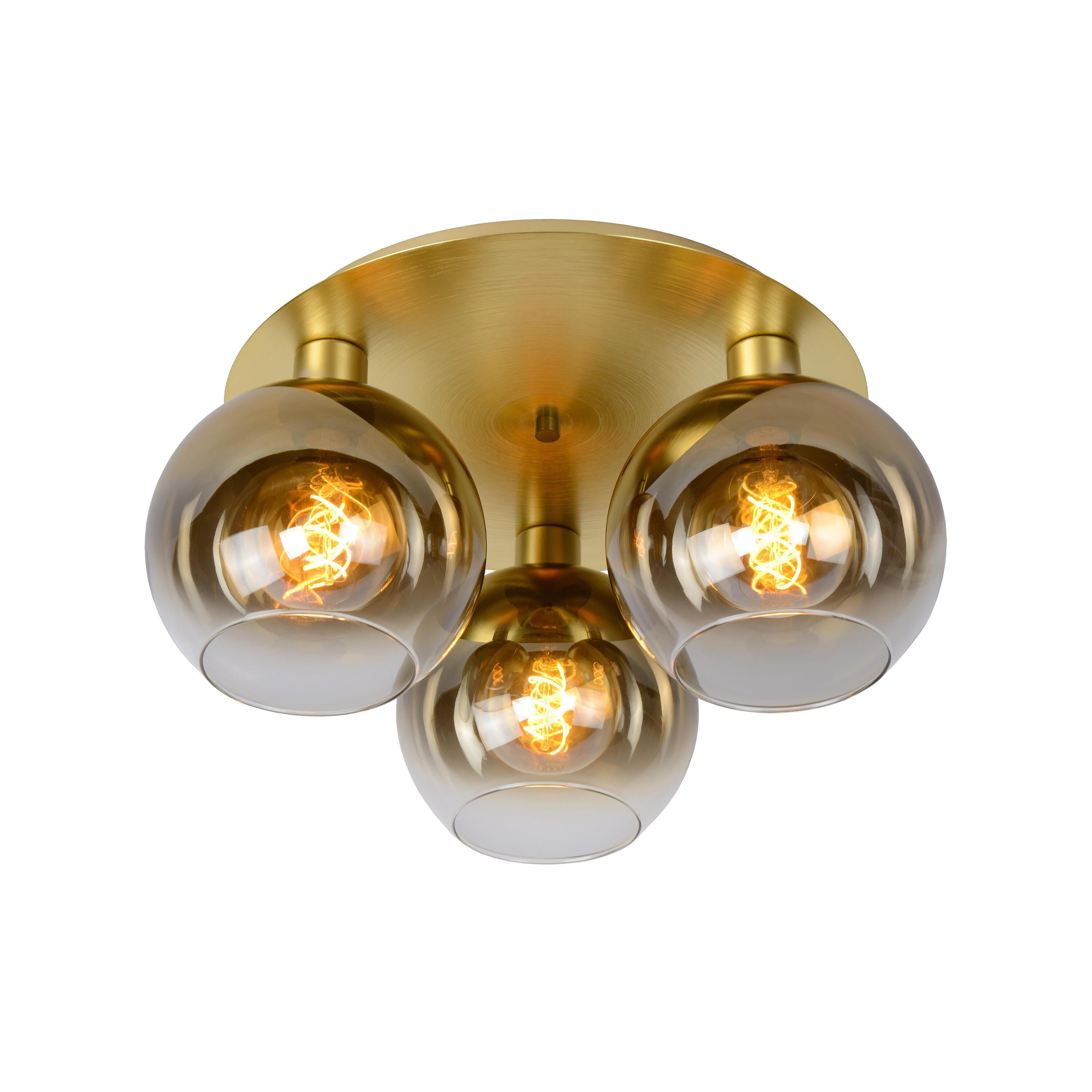 Marius 3 plafondlamp Ø50 messing