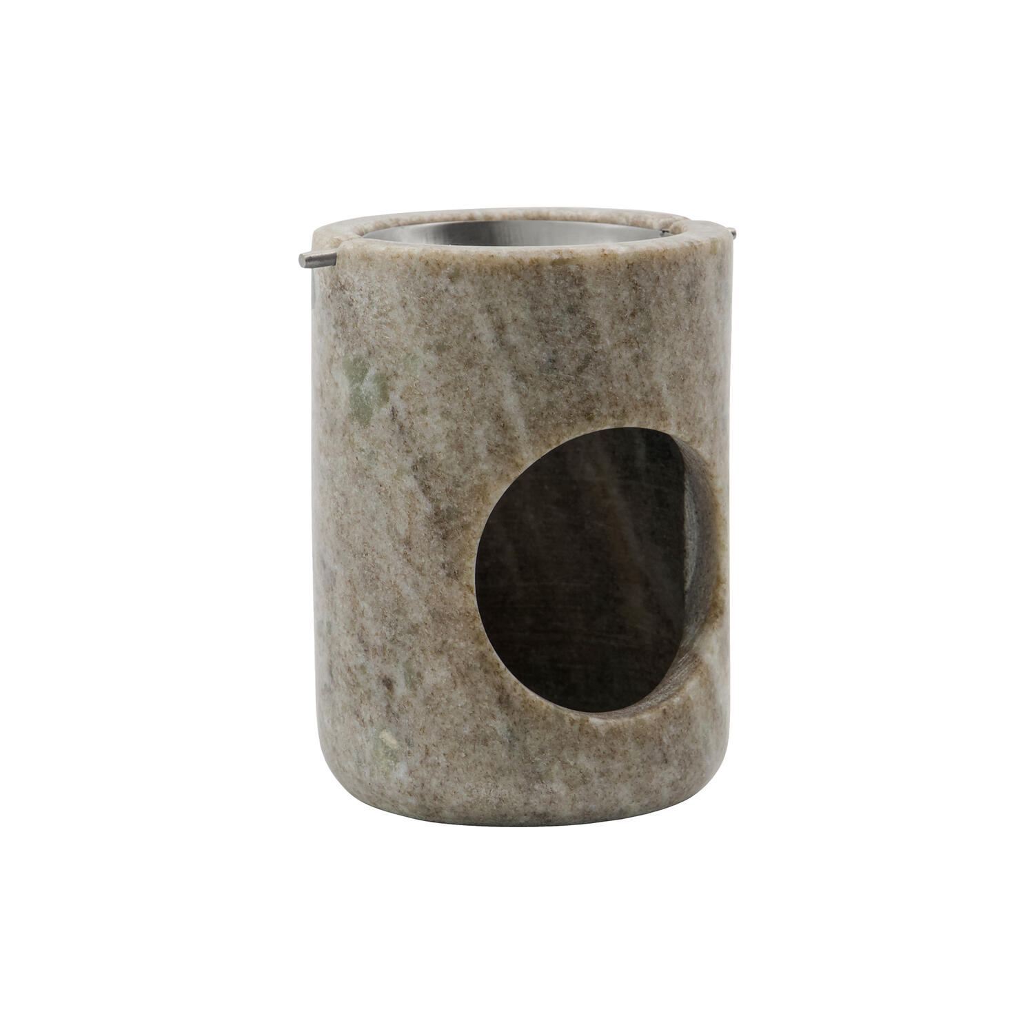 Oliebr&aelig;nder MKMarble, beige/sølv finish