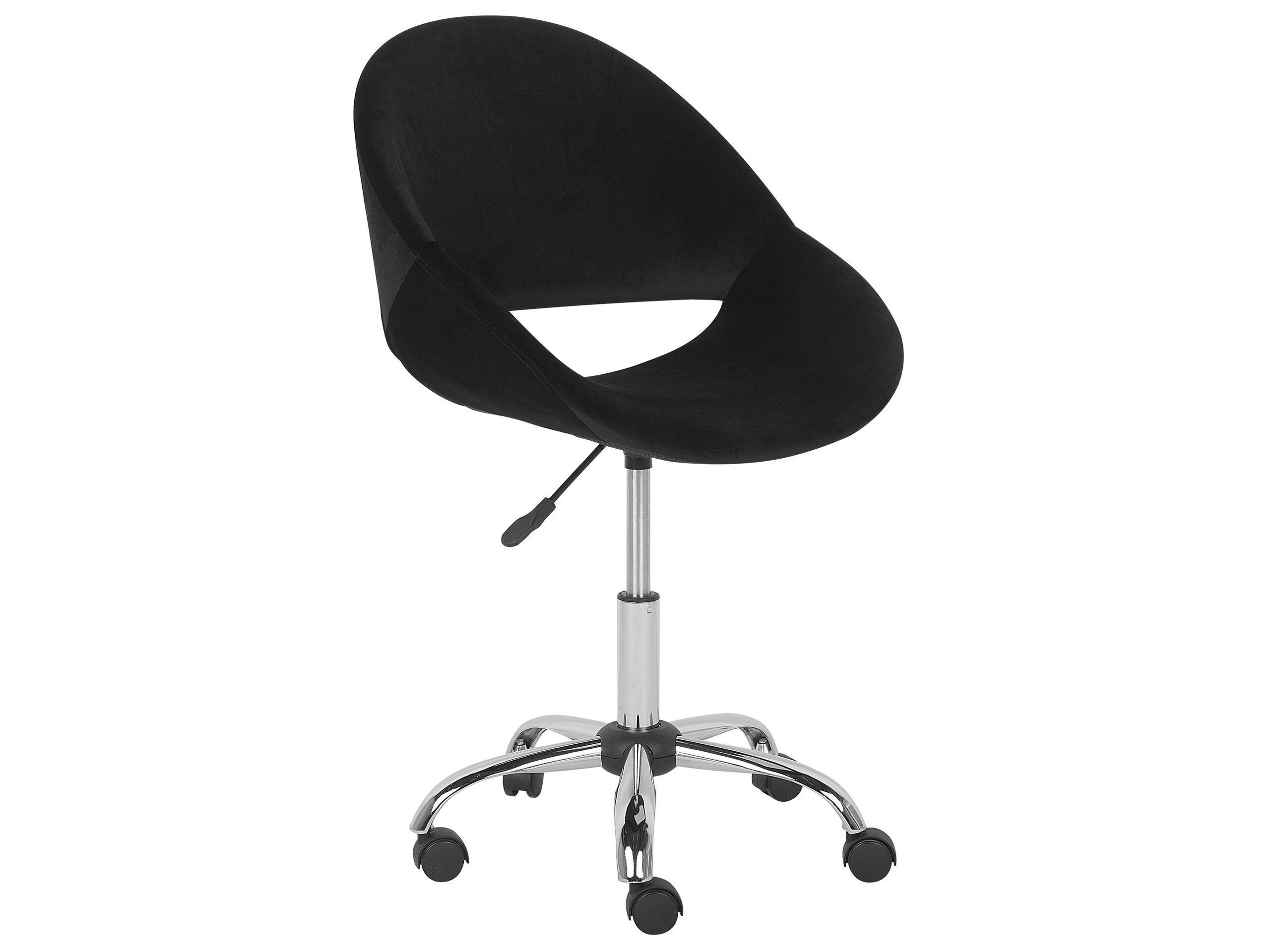 SELMA - Chaise à roulette en velours noir