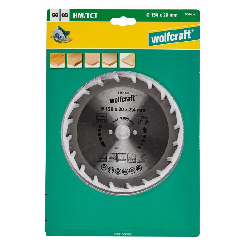 Lame de scie circulaire Ø 150 x 20 mm WOLFCRAFT