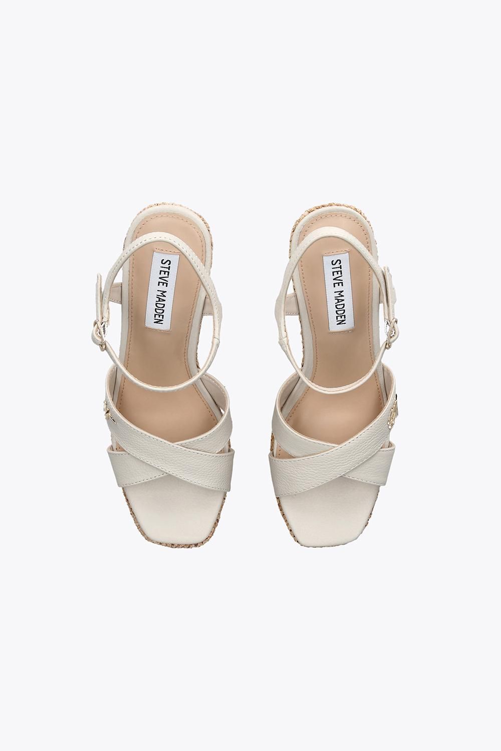 STEVE MADDEN Cylo White' Leather Sandals