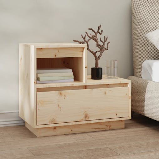 NNEVL Bedside Cabinets 2 pcs 60x34x51 cm Solid Wood Pine