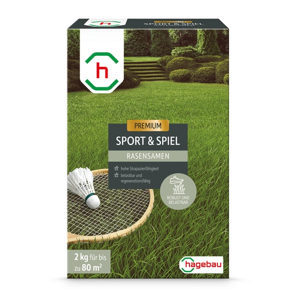 Rasen, Rasensamen Sport- und Spielrasen 2,0Kg Karton für 80 m2
