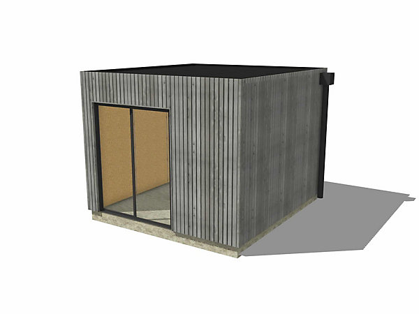 Bureau de jardin 4 saisons en bois 3,3 x 3,5 x 2,7 m / isolation RE2020 / menuiseries alu k-line