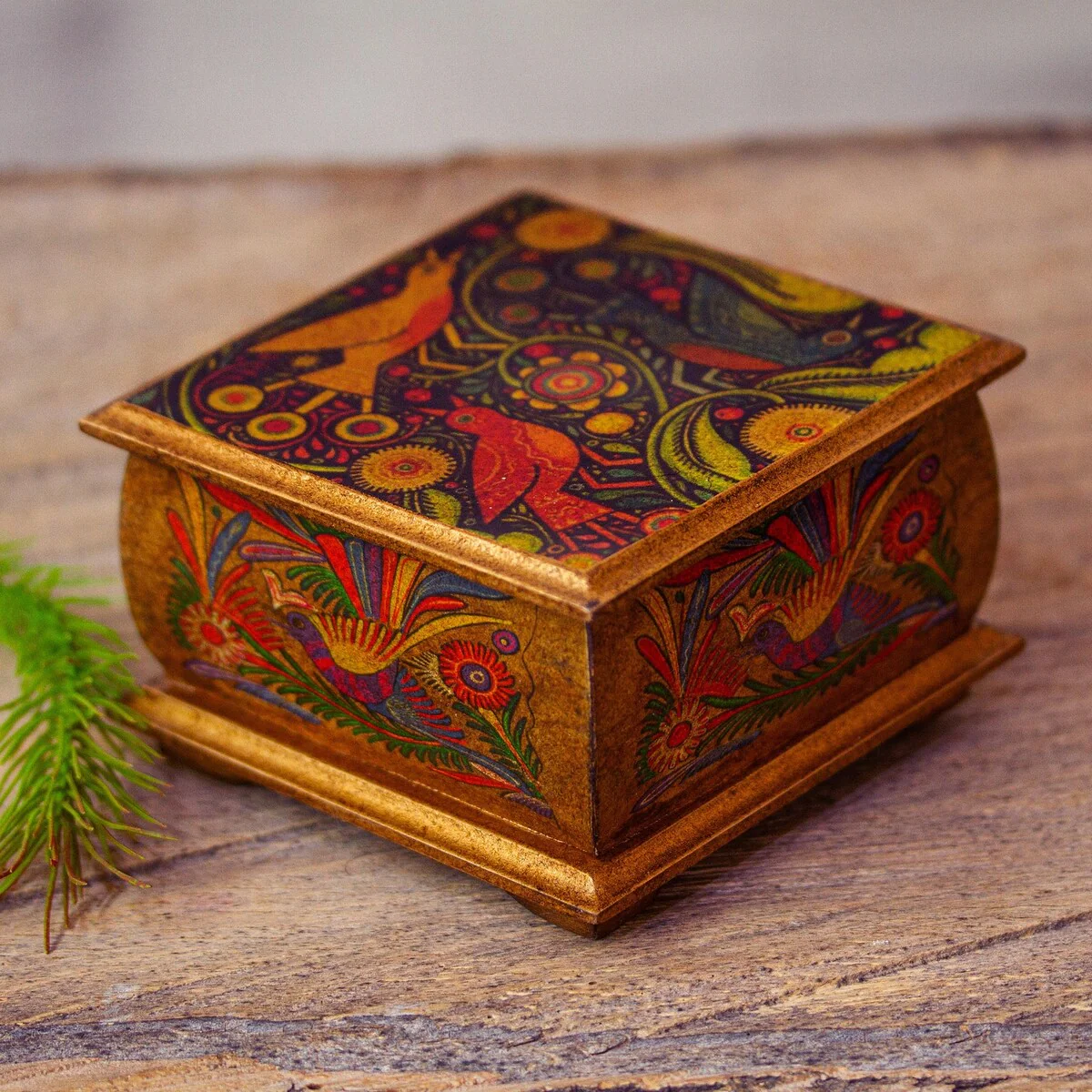Novica Handmade Birds Of Tonala Decoupage Wood Decorative Box