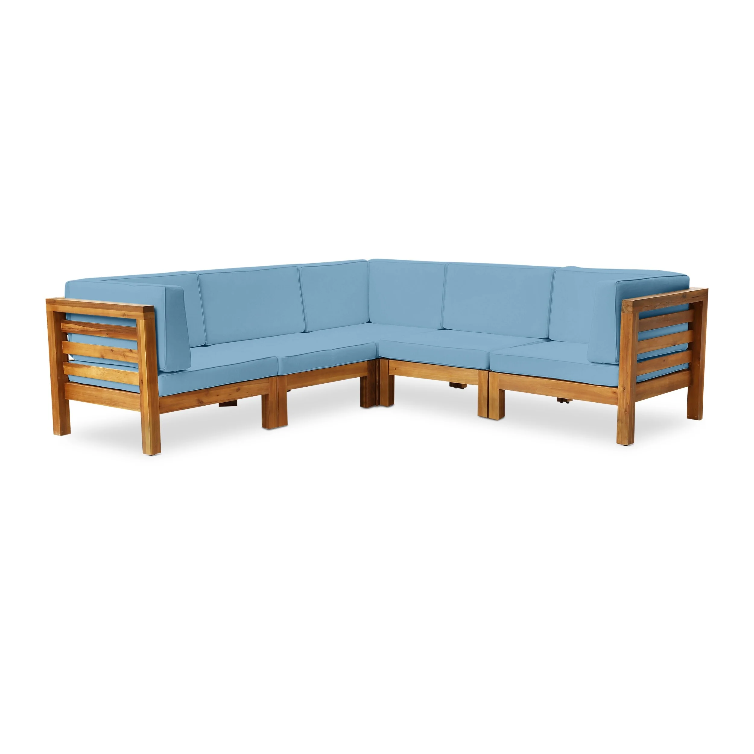 Oana Outdoor 5-seat Acacia Sectional Set by Christopher Knight Home