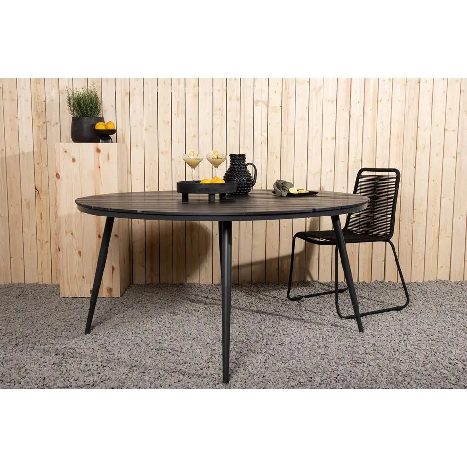 Nest outdoor Aaron tuintafel polywood zwart - &Oslash;150 cm