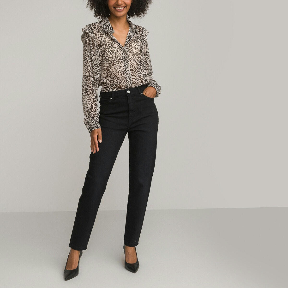 Chemise imprimé animalier, manches longues