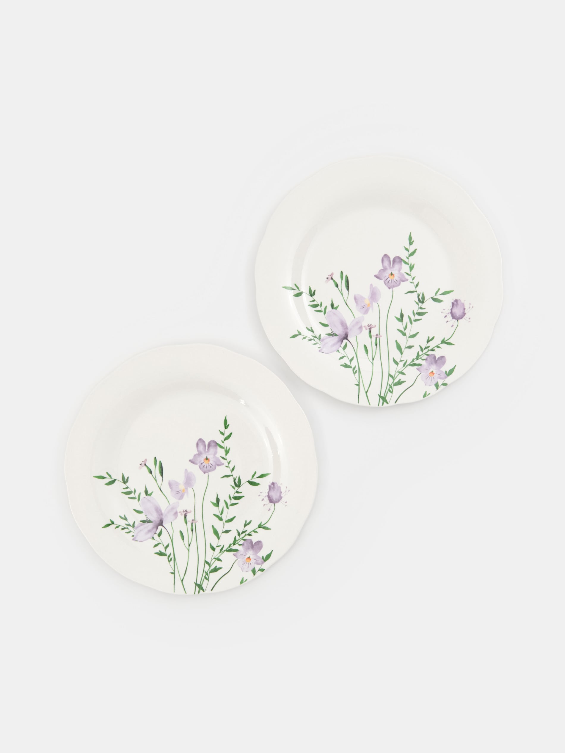 Ceramiczne talerze z motywem kwiatowym 2 pack