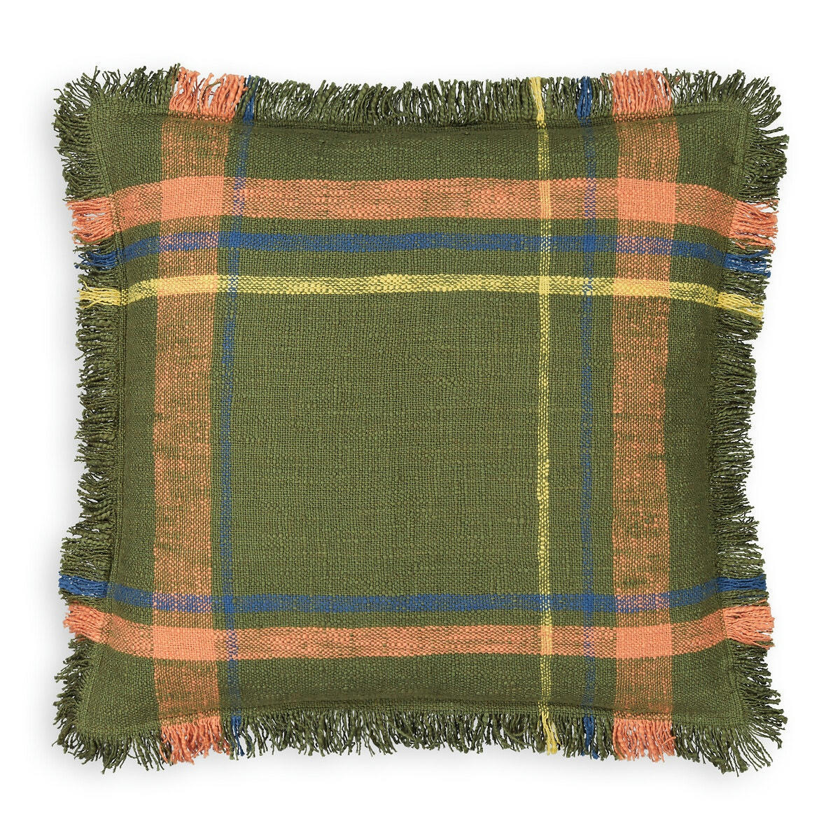 Housse de coussin à carreaux, coton, Kalen