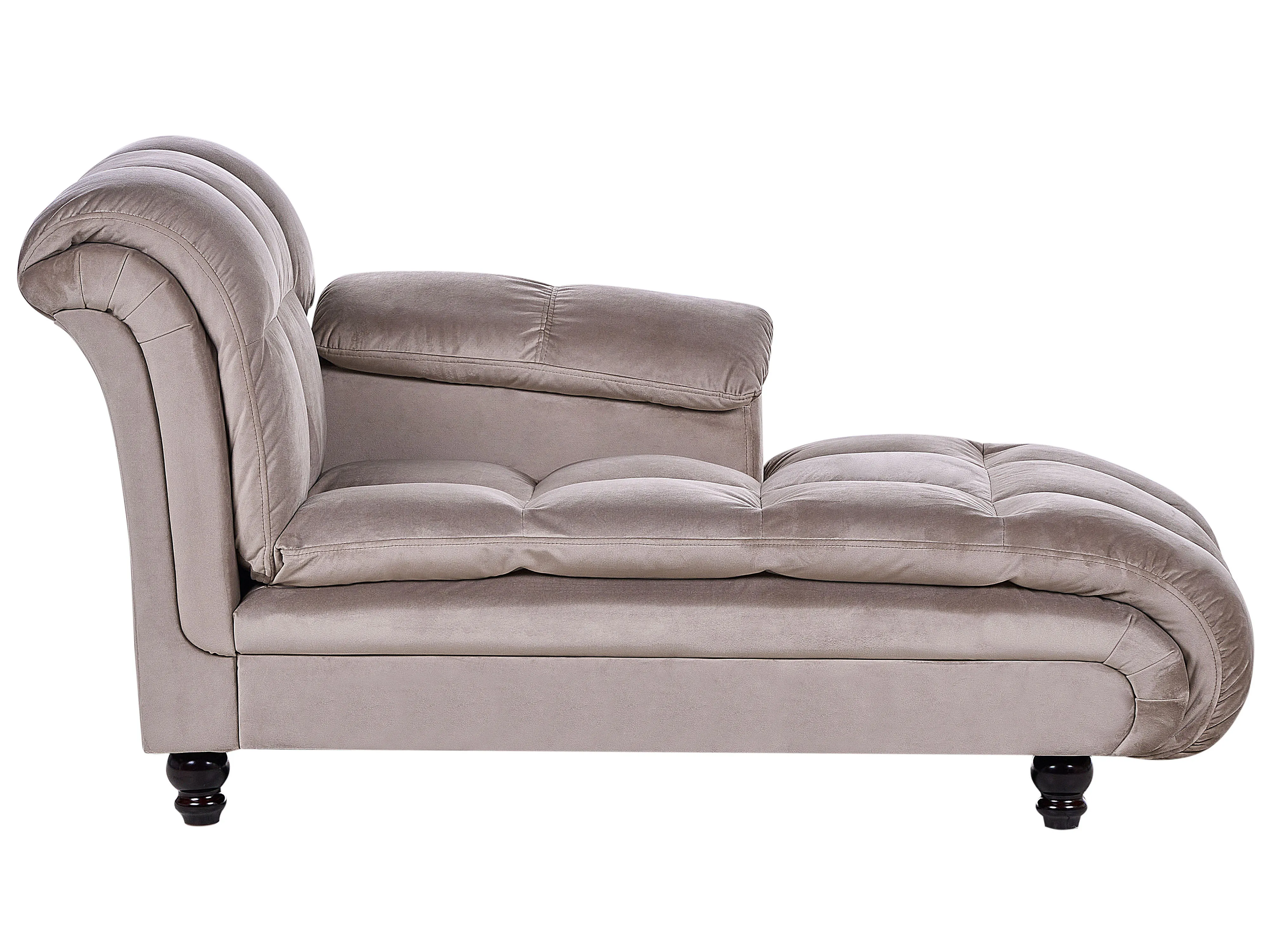 Right-Hand Chaise Longue LORMONT Fabric Taupe