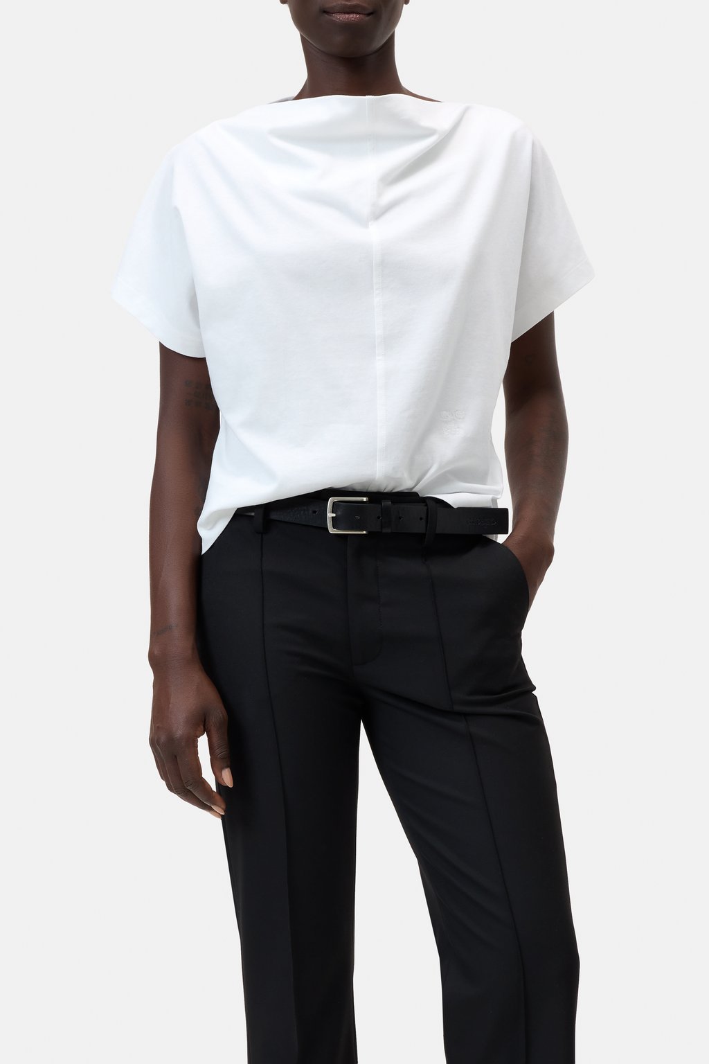 Drapiertes T-Shirt aus Bio-Baumwolle