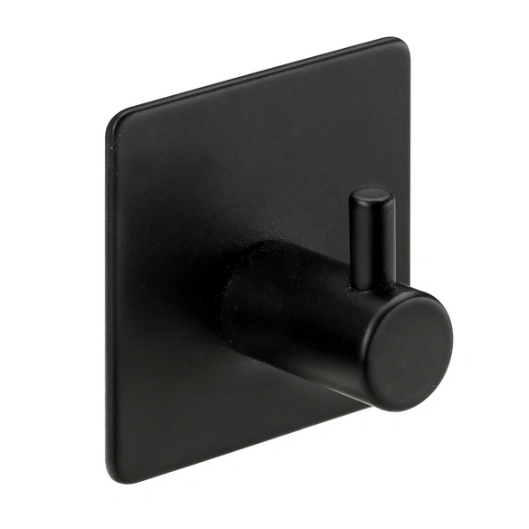 Klebehaken, 45x45 mm, schwarz matt