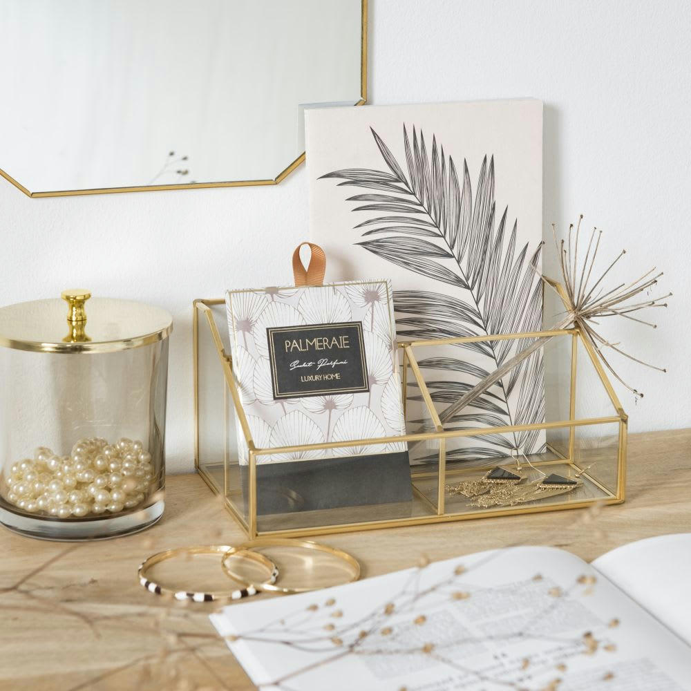 ELENA - Range courrier en métal doré et verre