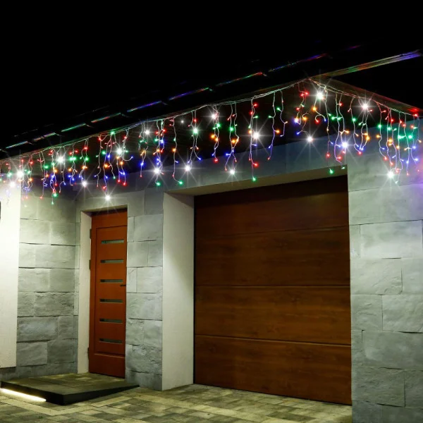Kurtyna świetlna 500 led girlanda lampki zew. multikolor