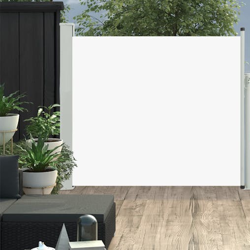 NNEVL Patio Retractable Side Awning 100x300 cm Cream