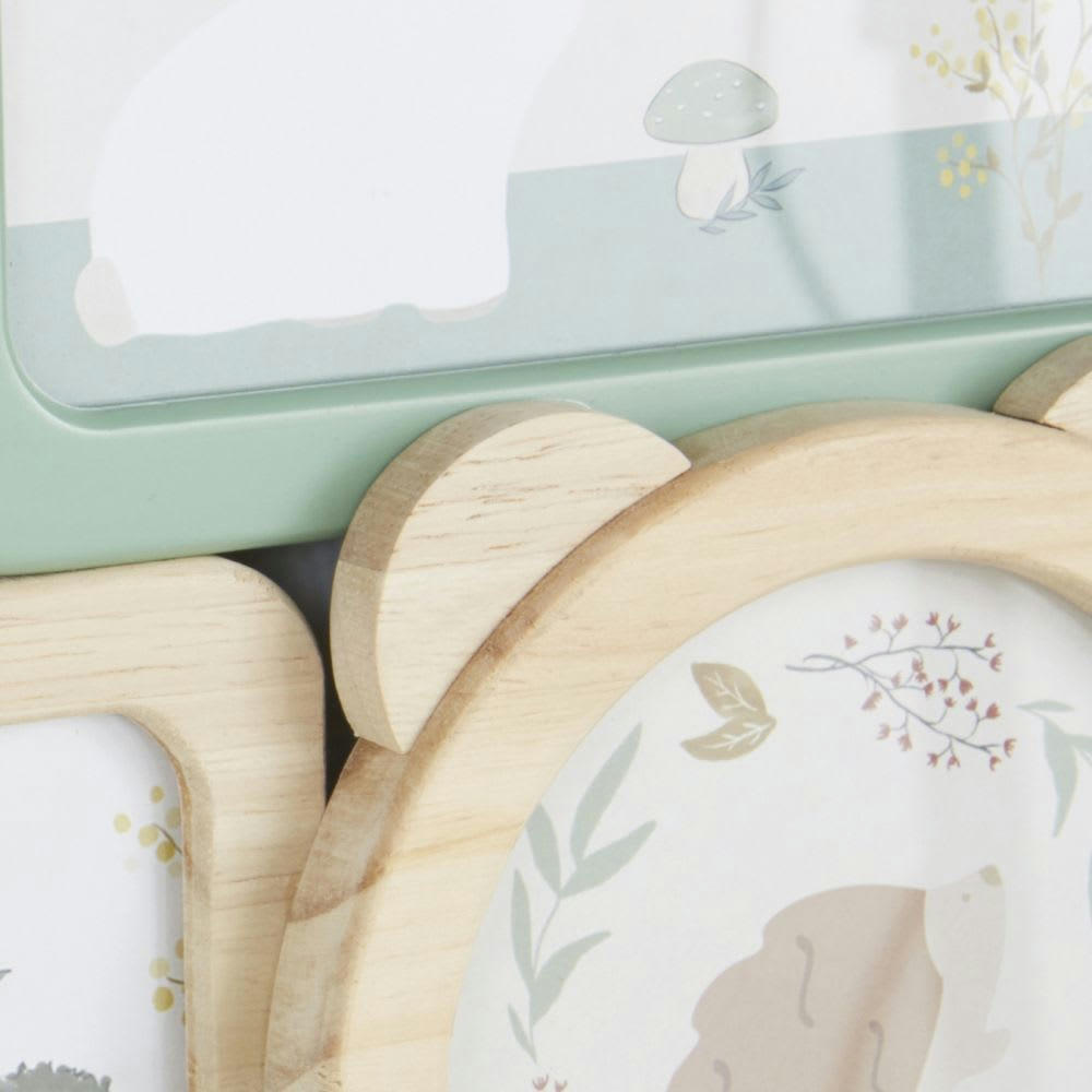 OULANKA - Cadre multivues animaux 3 photos vert et beige 32x24