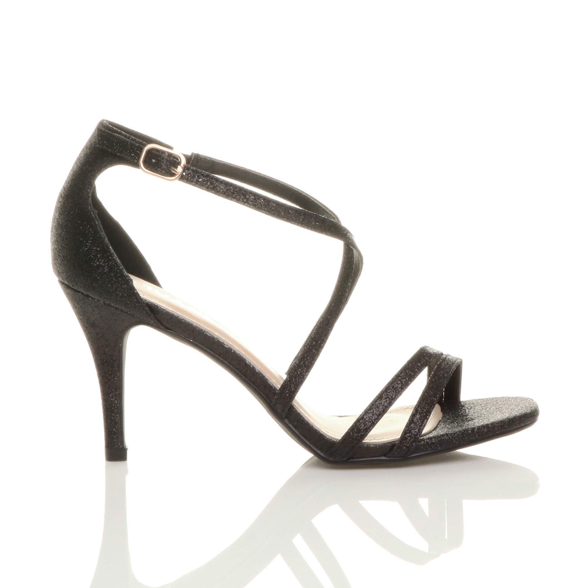 AJVANI High Heel Crossed Straps Buckle Sandals