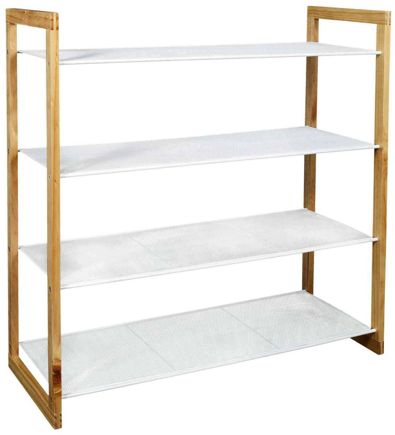 - Meuble à chaussures en acier et pin city 4 étagères