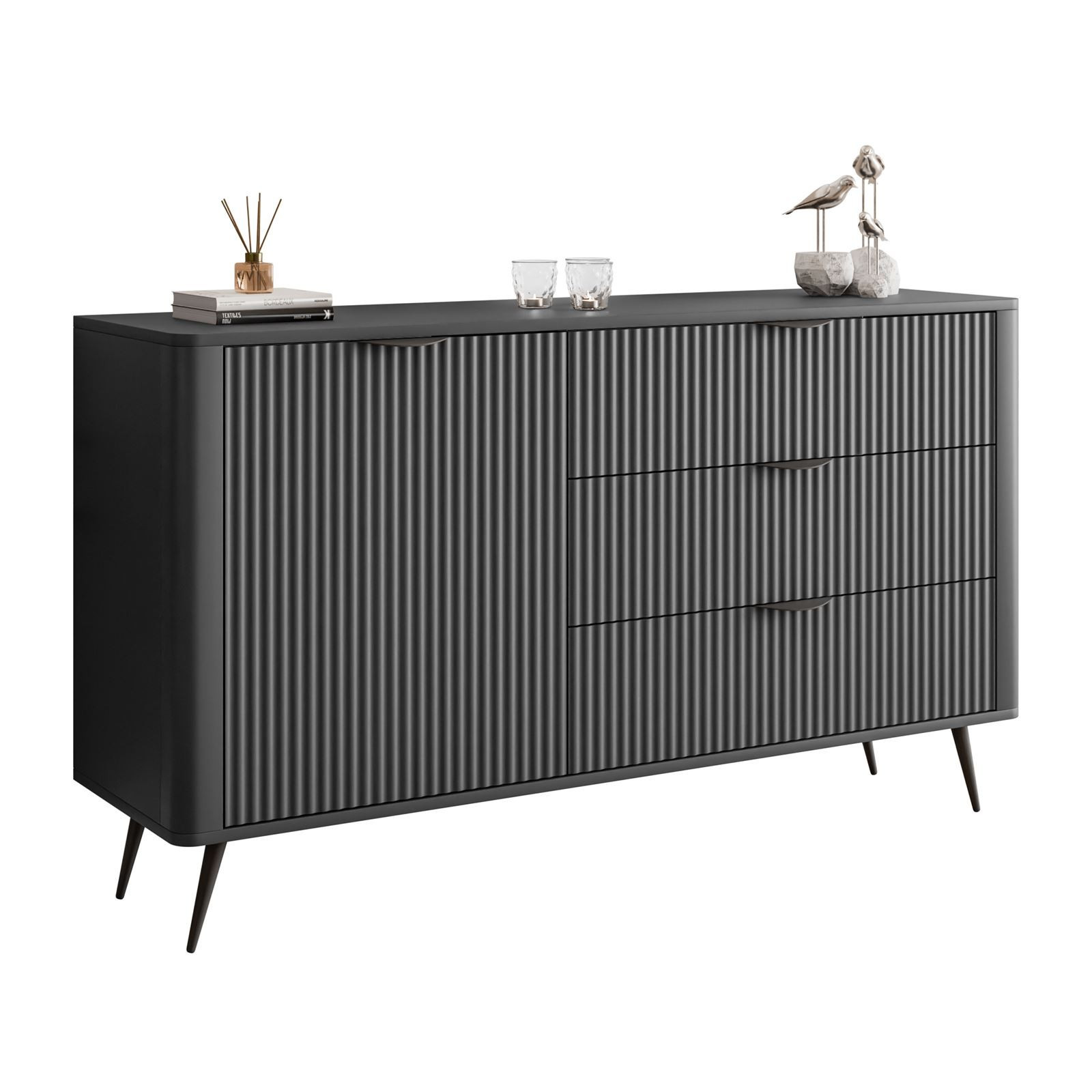 Komoda SCARLETT 138 1D3S z szufladami, czarny