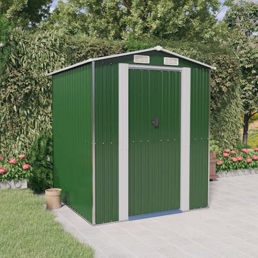 NNEVL Garden Shed Green 192x191x223 cm Galvanised Steel