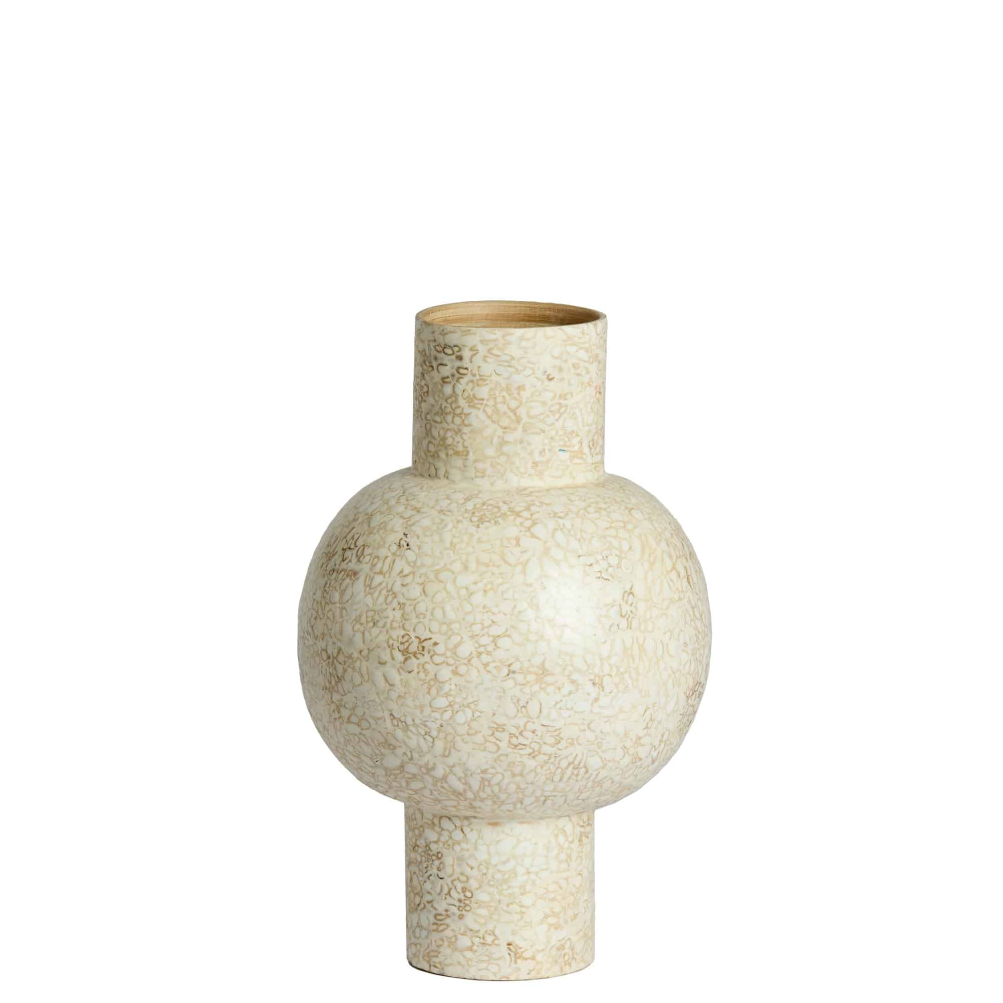 Light & Living vaas Girona - wit - Ø24cm